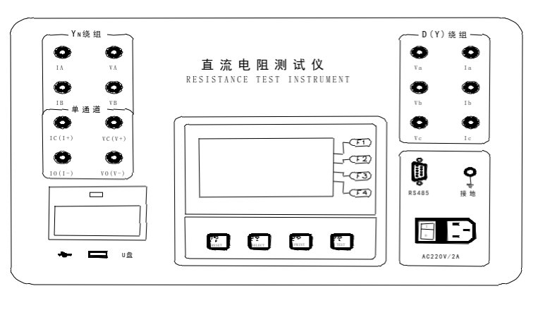 三通道直流電阻測試儀儀器面板